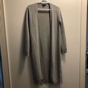 Dynamite Ribbed Gray Long Cardigan